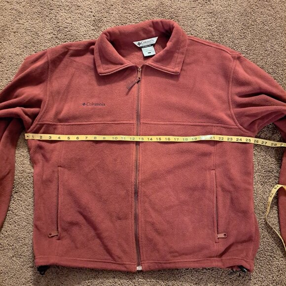 Columbia Men's Rust Red Fleece Zip Up Jacket Size Large - Picture 8 of 11